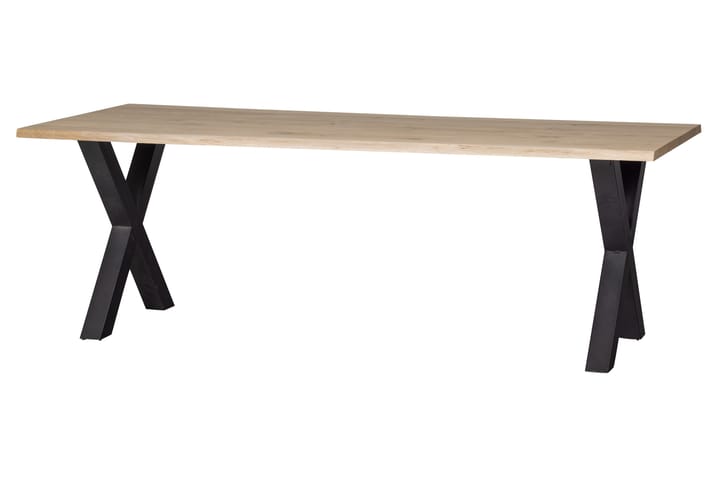 Ruokapöytä Tuor X-jalka 220 cm - Tammi/Musta - Ruokapöydät & keittiön pöydät