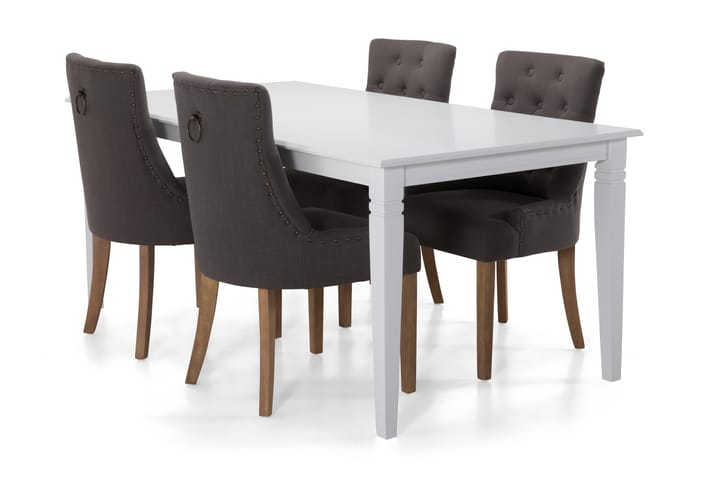 Ruokapöytä Twain 180 cm - Valkoinen/Beige/Musta/Harmaa - Ruokapöydät & keittiön pöydät