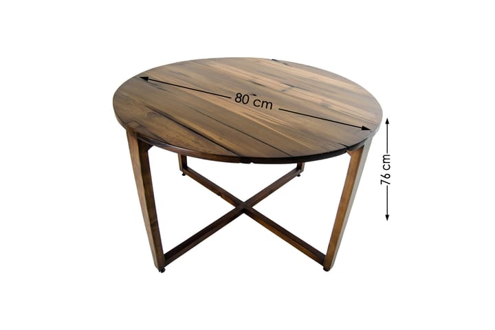 Ruokapöytä Ubatu Pyöreä 80 cm - Pähkinä/Tummanruskea - Ruokapöydät & keittiön pöydät