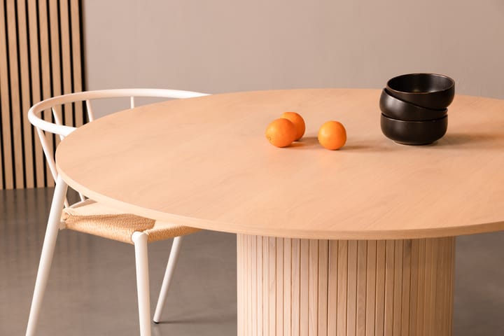 Ruokapöytä Uppveda 130 cm Pyöreä - Valkoinen - Ruokapöydät & keittiön pöydät