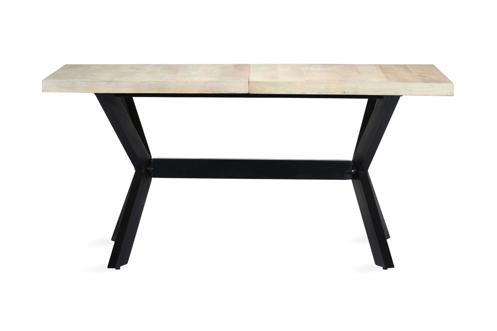 Ruokapöytä valkoinen 160x80x75 cm mangopuu - Valkoinen - Huonekalut - Pöytä & ruokailuryhmä - Ruokapöydät & keittiön pöydät