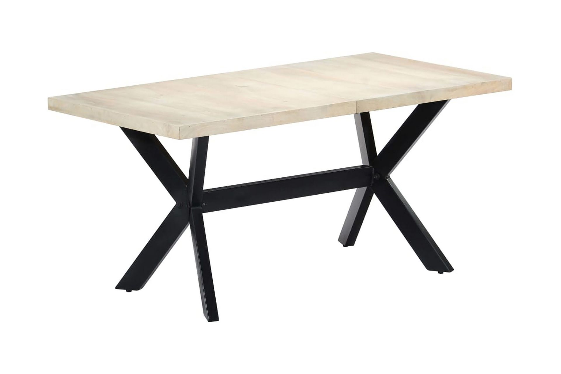 Ruokapöytä valkoinen 160x80x75 cm mangopuu - Valkoinen - Huonekalut - Pöytä & ruokailuryhmä - Ruokapöydät & keittiön pöydät