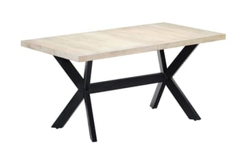 Ruokapöytä valkoinen 160x80x75 cm mangopuu - Valkoinen - Huonekalut - Pöytä & ruokailuryhmä - Ruokapöydät & keittiön pöydät