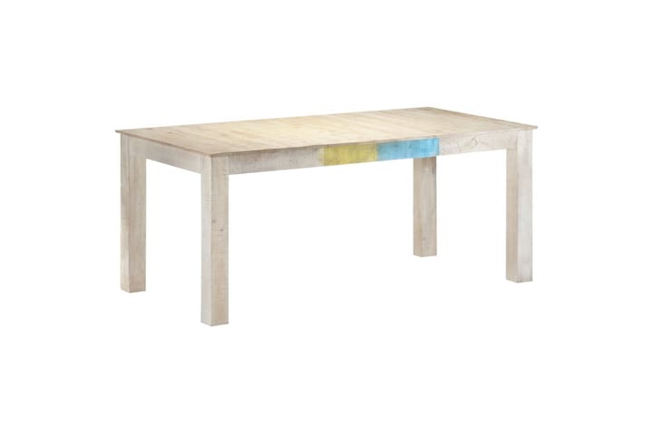 Ruokapöytä valkoinen 180x90x76 cm täysi mangopuu - Valkoinen - Ruokapöydät & keittiön pöydät