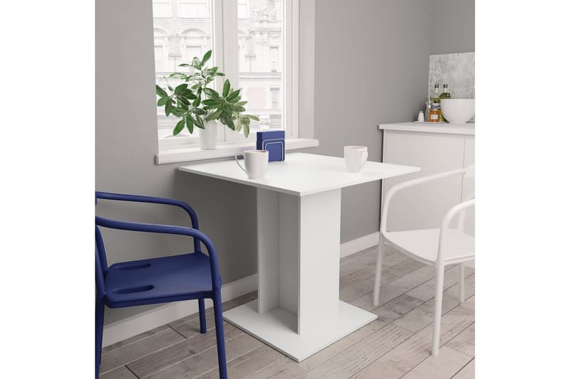 Ruokapöytä valkoinen 80x80x75 cm lastulevy - Valkoinen - Huonekalut - Pöytä & ruokailuryhmä - Ruokapöydät & keittiön pöydät
