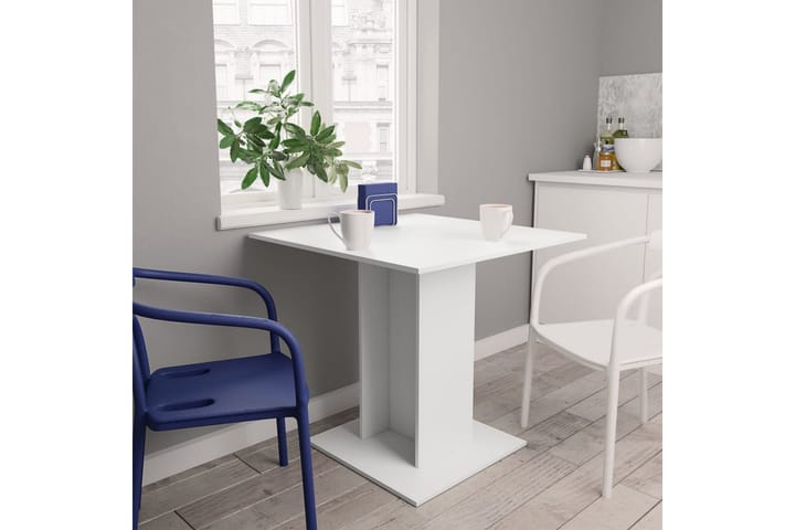 Ruokapöytä valkoinen 80x80x75 cm lastulevy - Valkoinen - Ruokapöydät & keittiön pöydät