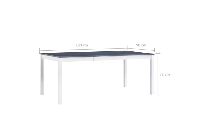 Ruokapöytä valkoinen ja harmaa 180x90x73 cm mänty - Harmaa - Huonekalut - Pöytä & ruokailuryhmä - Ruokapöydät & keittiön pöydät