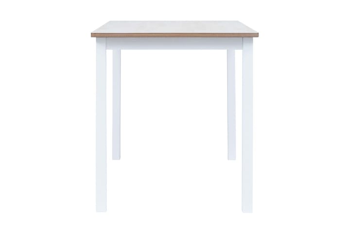 Ruokapöytä valkoinen ja ruskea 114x71x75 cm kumipuu - Valkoinen - Ruokapöydät & keittiön pöydät