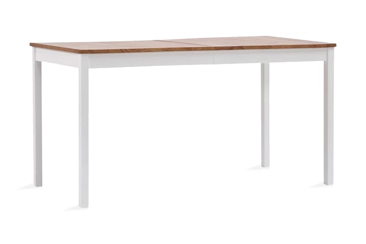 Ruokapöytä valkoinen ja ruskea 140x70x73 cm mänty - Ruskea - Ruokapöydät & keittiön pöydät