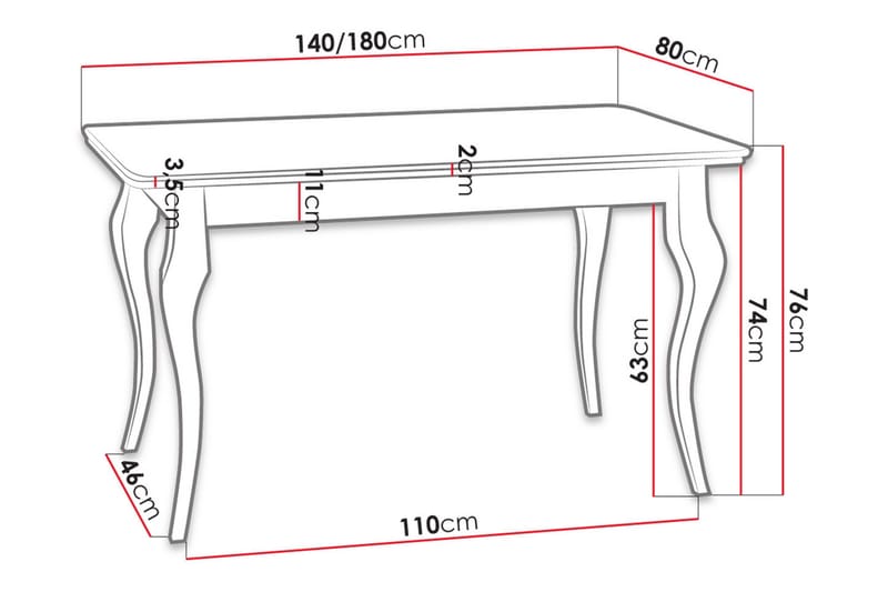 Ruokapöytä Vappa - Valkoinen - Huonekalut - Pöytä & ruokailuryhmä - Ruokapöydät & keittiön pöydät