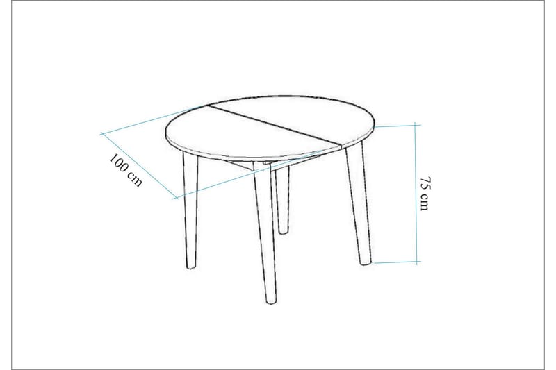 Ruokapöytä Vinadi 100 cm - Pähkinä - Huonekalut - Pöytä & ruokailuryhmä - Ruokapöydät & keittiön pöydät