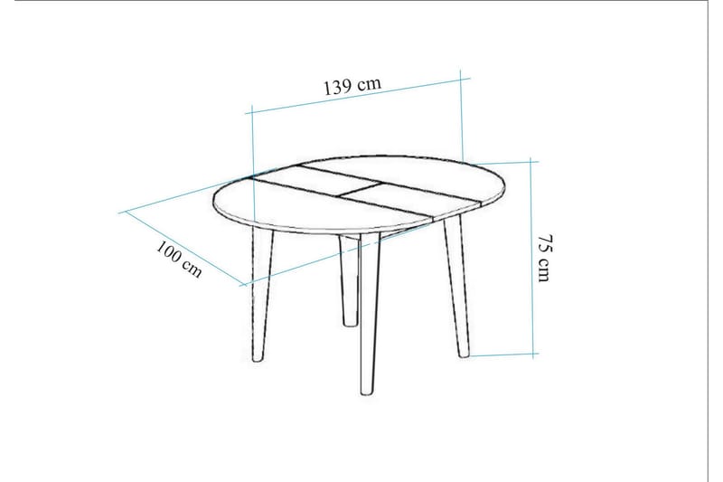 Ruokapöytä Vinadi 100 cm - Pähkinä - Ruokapöydät & keittiön pöydät