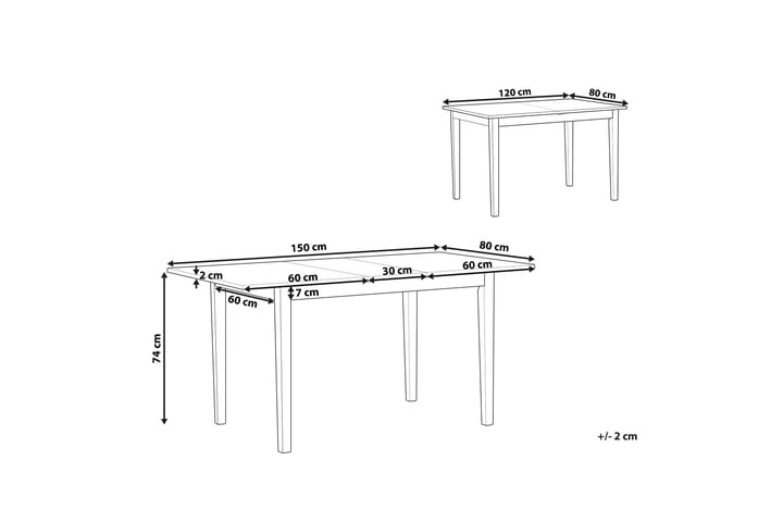 Ruokapöytä Wasola 150 cm Taitettava - Valkoinen/Vaaleanruskea - Ruokapöydät & keittiön pöydät - Kokoontaitettavat pöydät
