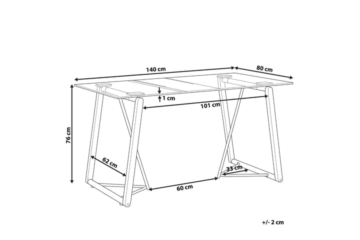 Ruokapöytä Wauna 140 cm - Lasi / vaaleanruskea / musta - Ruokapöydät & keittiön pöydät