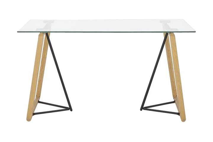 Ruokapöytä Wauna 140 cm - Lasi / vaaleanruskea / musta - Ruokapöydät & keittiön pöydät