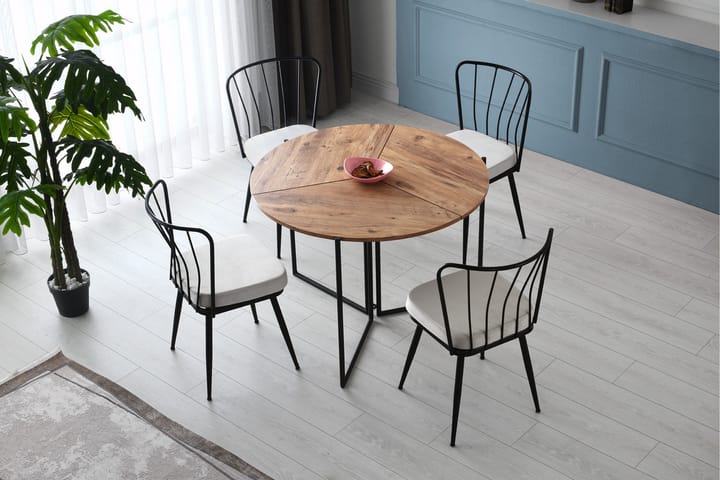 Ruokapöytä Yaprak 100 cm - Luonnonväri/Musta - Ruokapöydät & keittiön pöydät