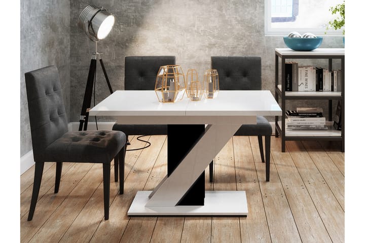 Ruokapöytä Yayla 120 cm - Valkoinen/Musta - Ruokapöydät & keittiön pöydät