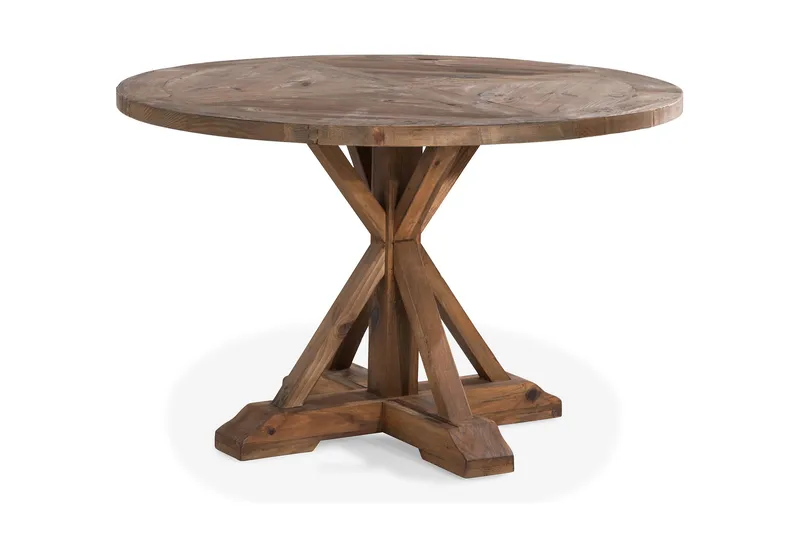 Ruokapöytä Yorkshire Vintage 120 cm Pyöreä - Ruskea - Huonekalut - Pöytä & ruokailuryhmä - Ruokapöydät & keittiön pöydät