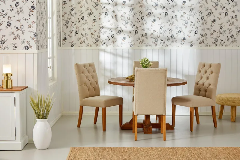 Ruokapöytä Yorkshire Vintage 120 cm Pyöreä - Ruskea - Huonekalut - Pöytä & ruokailuryhmä - Ruokapöydät & keittiön pöydät