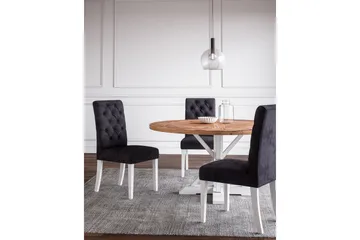Ruokapöytä Yorkshire Vintage 150 cm Pyöreä - Vintage Luonnonväri/Valkoinen - Huonekalut - Pöytä & ruokailuryhmä - Ruokapöydät & keittiön pöydät