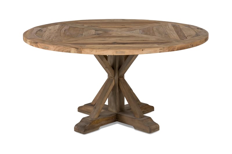 Ruokapöytä Yorkshire Vintage 150 cm Pyöreä - Ruskea - Huonekalut - Pöytä & ruokailuryhmä - Ruokapöydät & keittiön pöydät