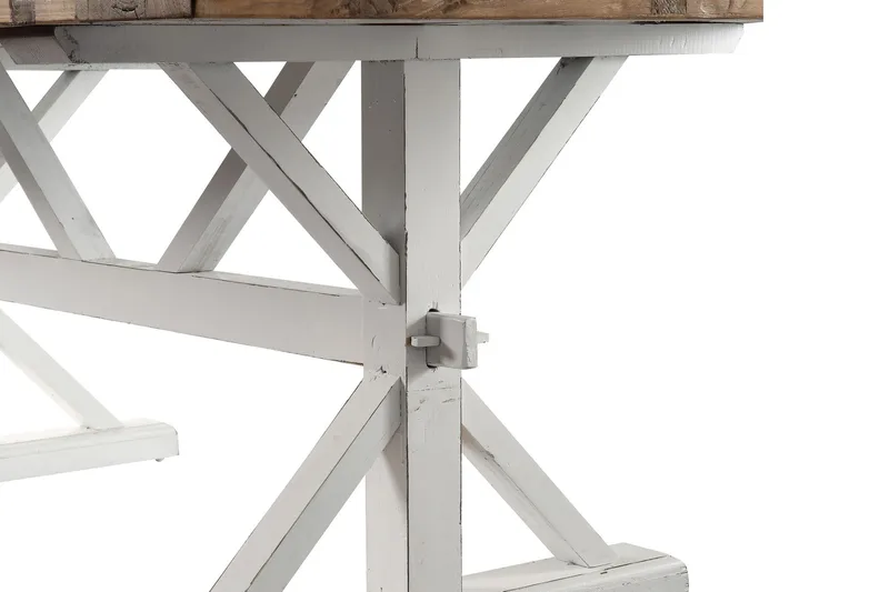 Ruokapöytä Yorkshire Vintage 200 cm Jatkettava - Vintage Luonnonväri/Valkoinen - Huonekalut - Pöytä & ruokailuryhmä - Ruokapöydät & keittiön pöydät