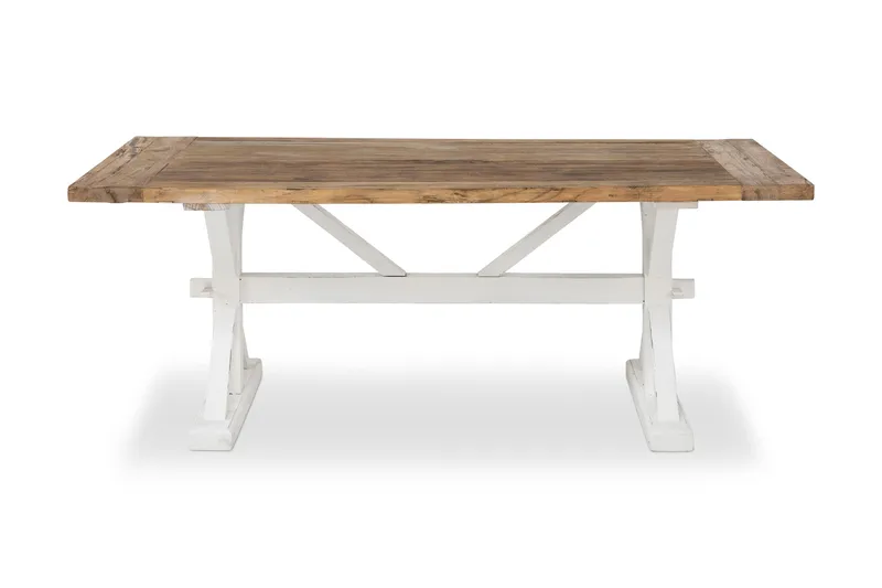 Ruokapöytä Yorkshire Vintage 200 cm, Vintage Luonnonväri/Valkoinen