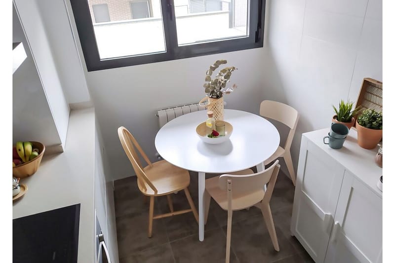 Ruokapöytä Yudna 100 cm - Valkoinen - Huonekalut - Pöytä & ruokailuryhmä - Ruokapöydät & keittiön pöydät