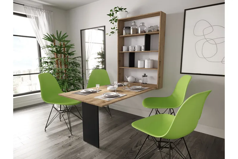 Ruokapöytä Zemlja 149 cm - Puu / Luonnonväri / Musta - Huonekalut - Pöytä & ruokailuryhmä - Ruokapöydät & keittiön pöydät