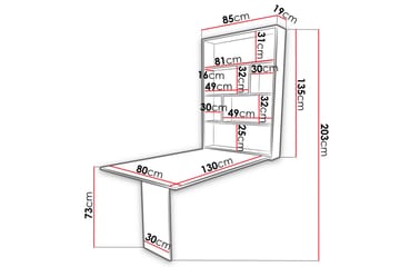Ruokapöytä Zemlja 203 cm Sten - Musta/Harmaa - Huonekalut - Pöytä & ruokailuryhmä - Ruokapöydät & keittiön pöydät