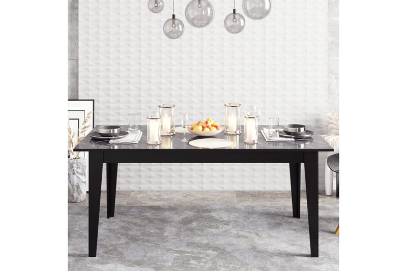 Ruokapöytä Pewo 180 cm - Musta - Huonekalut - Pöytä & ruokailuryhmä - Ruokapöydät & keittiön pöydät