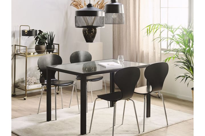 Ruokapöytä Paiao 120 cm - Lasikansi/musta - Ruokapöydät & keittiön pöydät