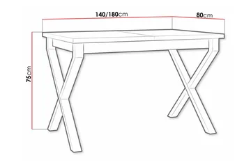 Ruokapöytä Patrickswell 80 cm - Valkoinen - Huonekalut - Pöytä & ruokailuryhmä - Ruokapöydät & keittiön pöydät