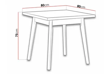 Ruokapöytä Patrickswell 80 cm - Valkoinen - Huonekalut - Pöytä & ruokailuryhmä - Ruokapöydät & keittiön pöydät