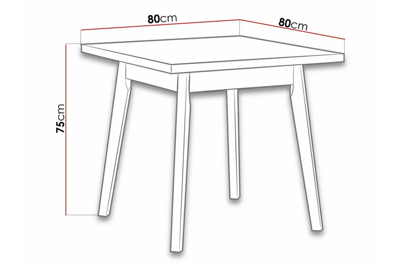Ruokapöytä Patrickswell 80 cm - Valkoinen - Huonekalut - Pöytä & ruokailuryhmä - Ruokapöydät & keittiön pöydät
