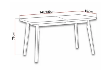 Ruokapöytä Patrickswell 80 cm - Valkoinen - Huonekalut - Pöytä & ruokailuryhmä - Ruokapöydät & keittiön pöydät