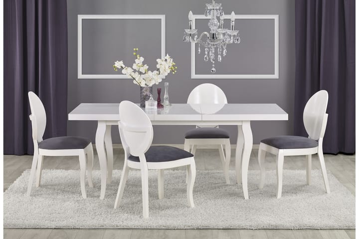 Ruokapöytä Poderi Jatkettava 160 cm - Valkoinen - Ruokapöydät & keittiön pöydät