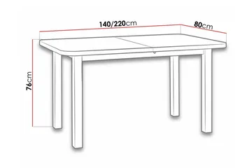 Ruokapöytä Patrickswell 80 cm - Valkoinen - Huonekalut - Pöytä & ruokailuryhmä - Ruokapöydät & keittiön pöydät