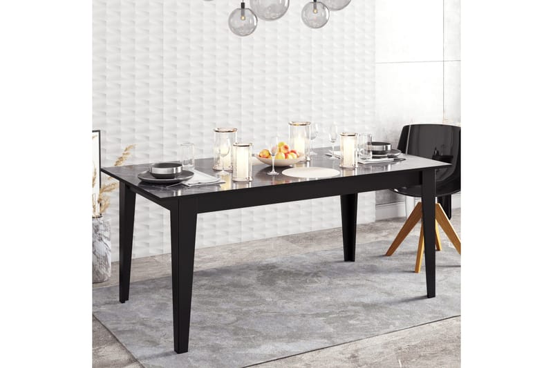 Ruokapöytä Pewo 180 cm - Musta - Huonekalut - Pöytä & ruokailuryhmä - Ruokapöydät & keittiön pöydät
