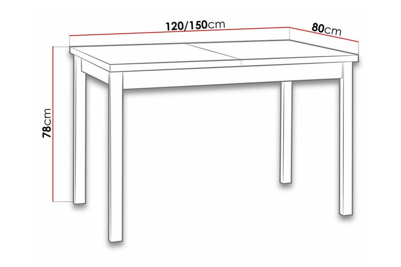 Ruokapöytä Patrickswell 80 cm - Valkoinen - Huonekalut - Pöytä & ruokailuryhmä - Ruokapöydät & keittiön pöydät