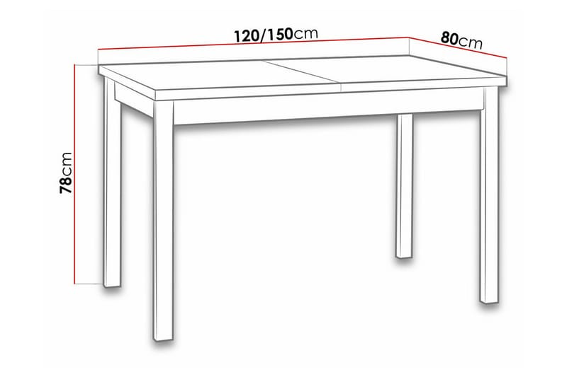 Ruokapöytä Patrickswell 80 cm - Musta - Huonekalut - Pöytä & ruokailuryhmä - Ruokapöydät & keittiön pöydät