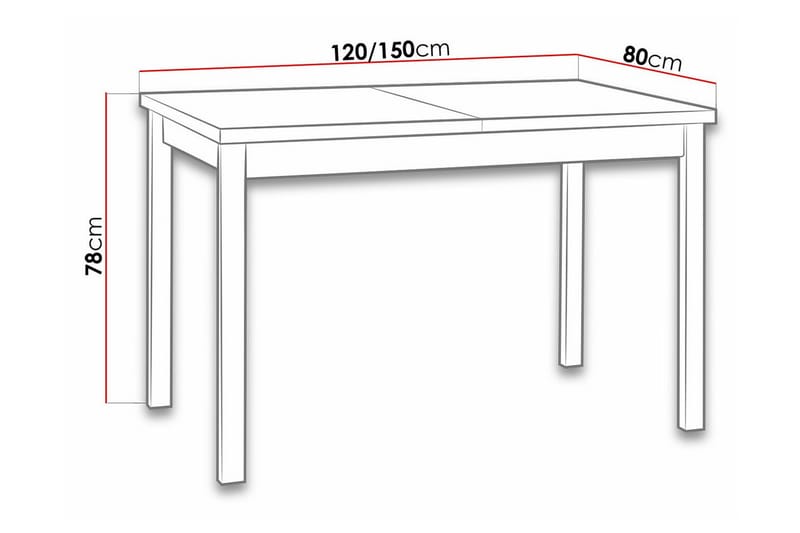Ruokapöytä Patrickswell 80 cm - Musta - Huonekalut - Pöytä & ruokailuryhmä - Ruokapöydät & keittiön pöydät