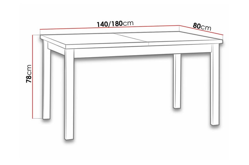 Ruokapöytä Patrickswell 80 cm - Musta - Huonekalut - Pöytä & ruokailuryhmä - Ruokapöydät & keittiön pöydät