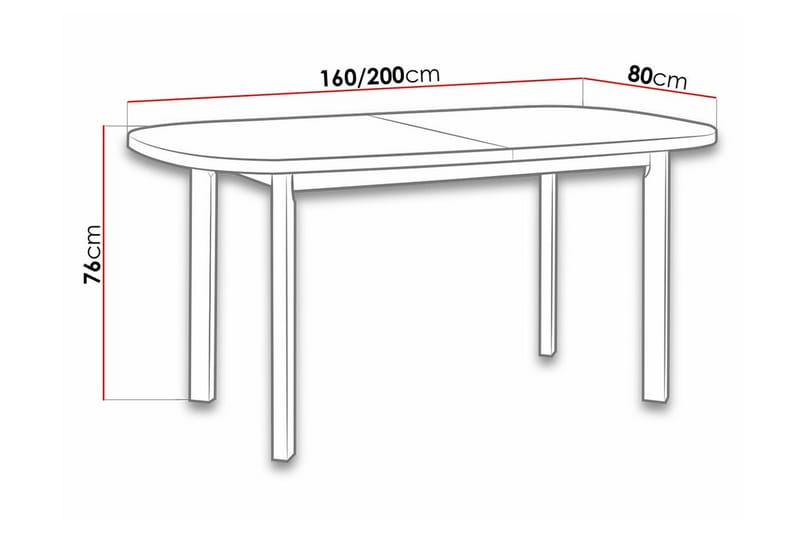 Ruokapöytä Patrickswell 80 cm - Valkoinen - Huonekalut - Pöytä & ruokailuryhmä - Ruokapöydät & keittiön pöydät