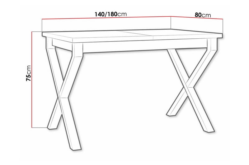 Ruokapöytä Patrickswell 80 cm - Valkoinen - Huonekalut - Pöytä & ruokailuryhmä - Ruokapöydät & keittiön pöydät