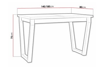 Ruokapöytä Patrickswell 80 cm - Valkoinen - Huonekalut - Pöytä & ruokailuryhmä - Ruokapöydät & keittiön pöydät