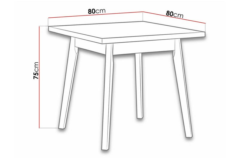 Ruokapöytä Patrickswell 80 cm - Valkoinen - Huonekalut - Pöytä & ruokailuryhmä - Ruokapöydät & keittiön pöydät
