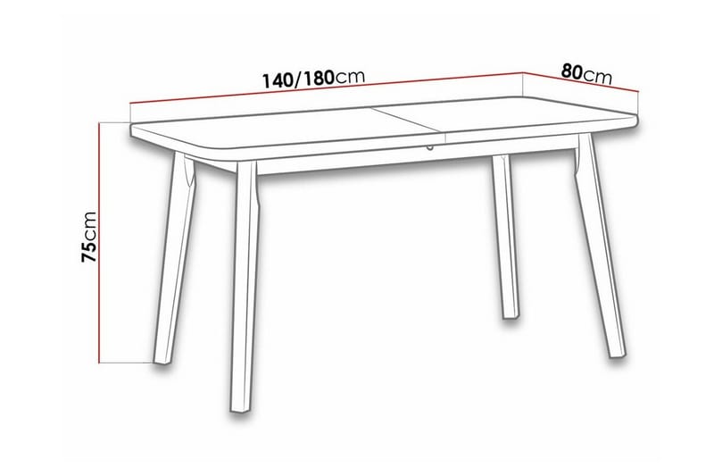 Ruokapöytä Patrickswell 80 cm - Valkoinen - Huonekalut - Pöytä & ruokailuryhmä - Ruokapöydät & keittiön pöydät
