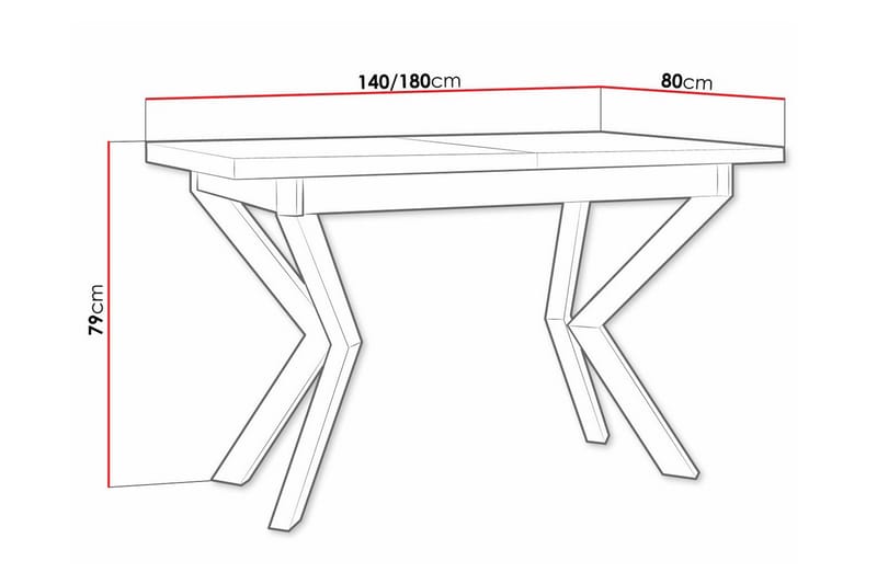 Ruokapöytä Patrickswell 80 cm - Valkoinen - Huonekalut - Pöytä & ruokailuryhmä - Ruokapöydät & keittiön pöydät