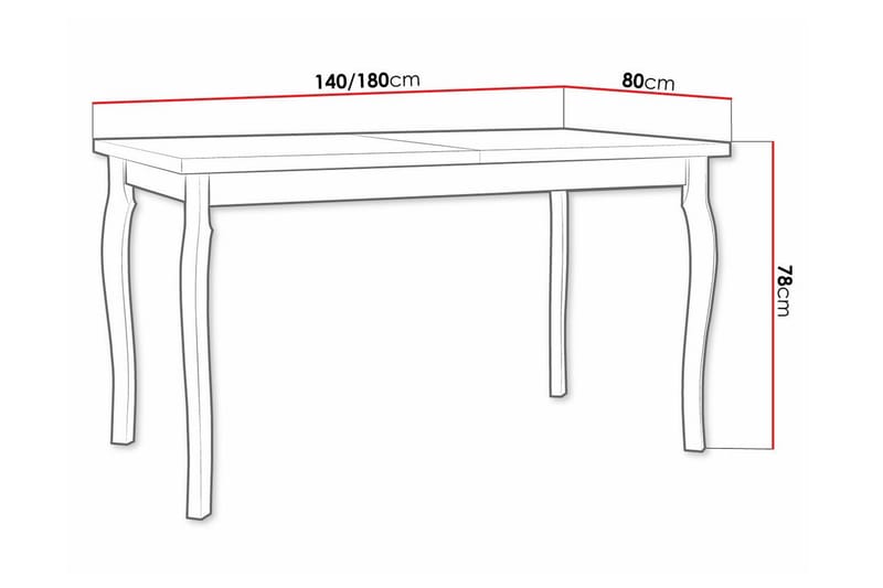 Ruokapöytä Patrickswell 80 cm - Valkoinen - Huonekalut - Pöytä & ruokailuryhmä - Ruokapöydät & keittiön pöydät
